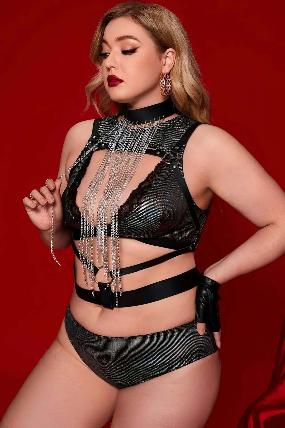 Boyundan Zicirli Asıklı Göğüs Harness - APFT947