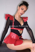 Deri Elbise Harness, Mini Deri Etek, Deri Elbise Etek Harness - APFT1001