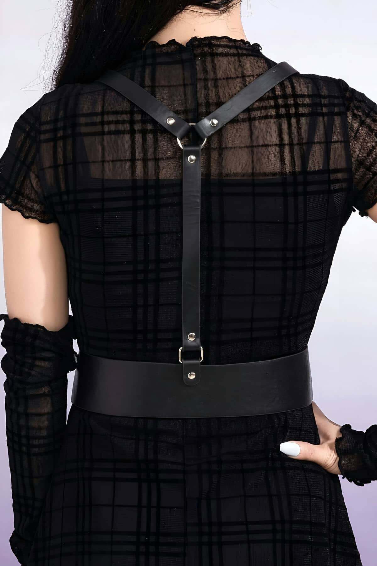 Elbise Üstü Deri Harness - APFT925