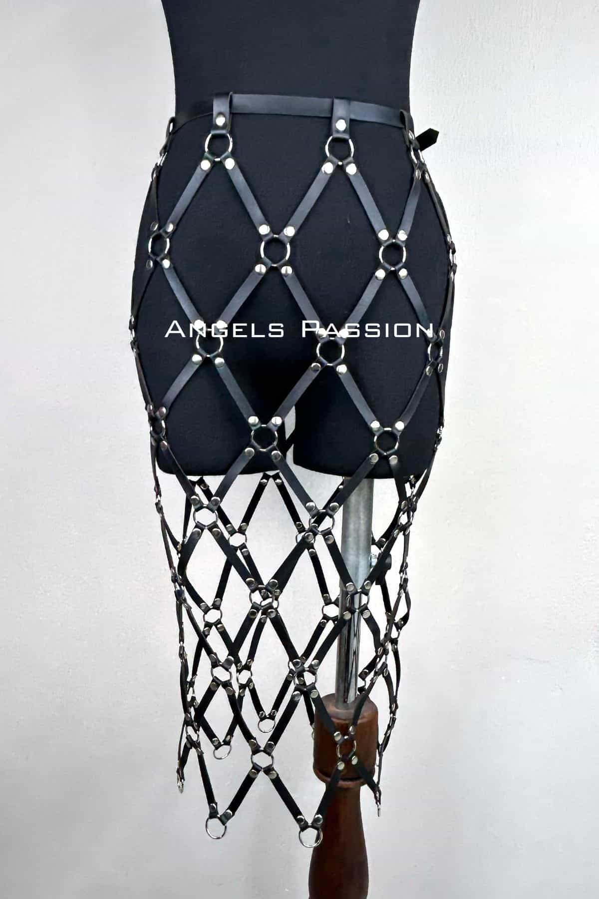 Harness Etek, Deri Örgü Harness Etek, Şık Tayt Üzeri Etek - APFT410