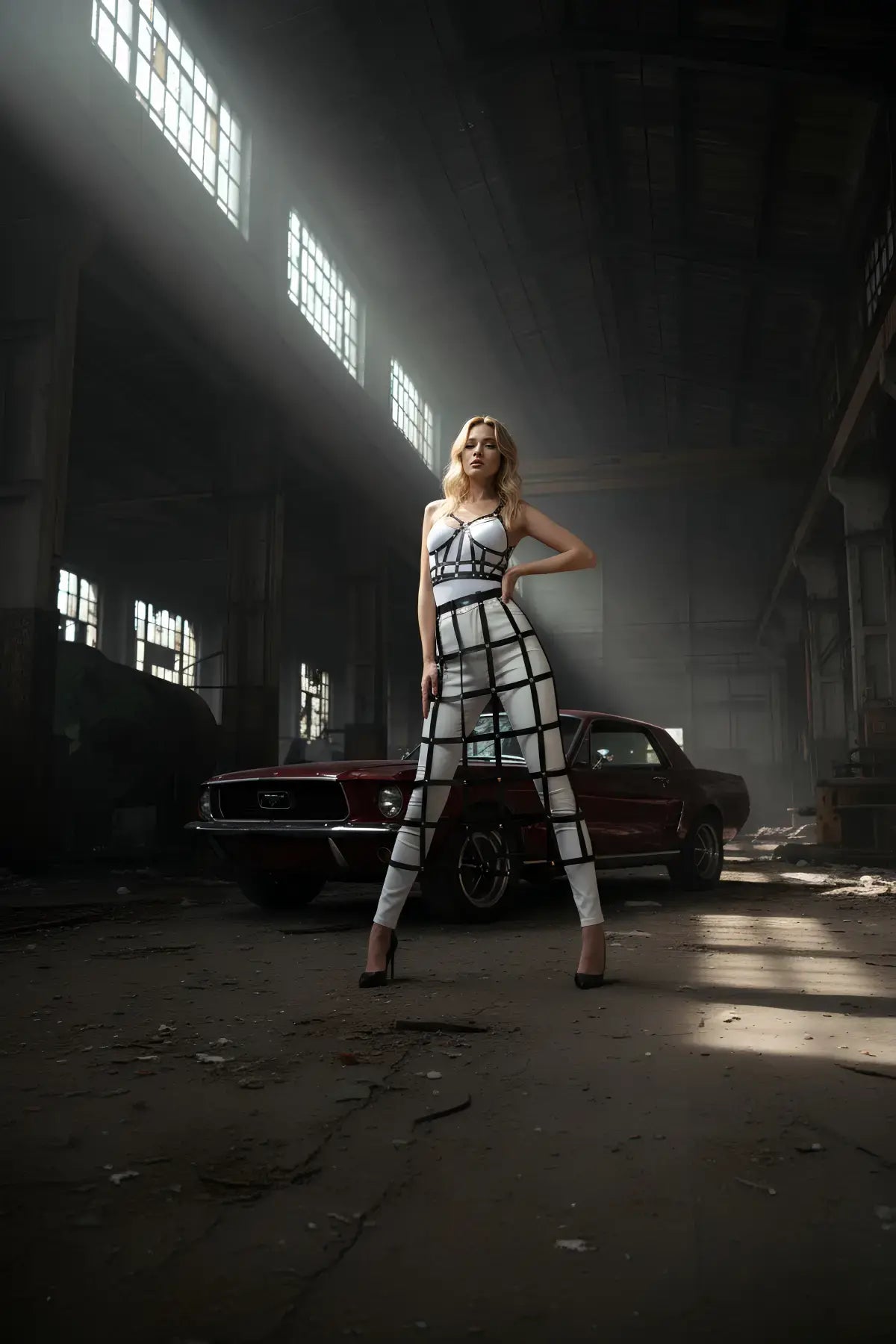 Siyah Etek Kafes Detaylı Etek Midi Boy Deri Etek - APFT1013